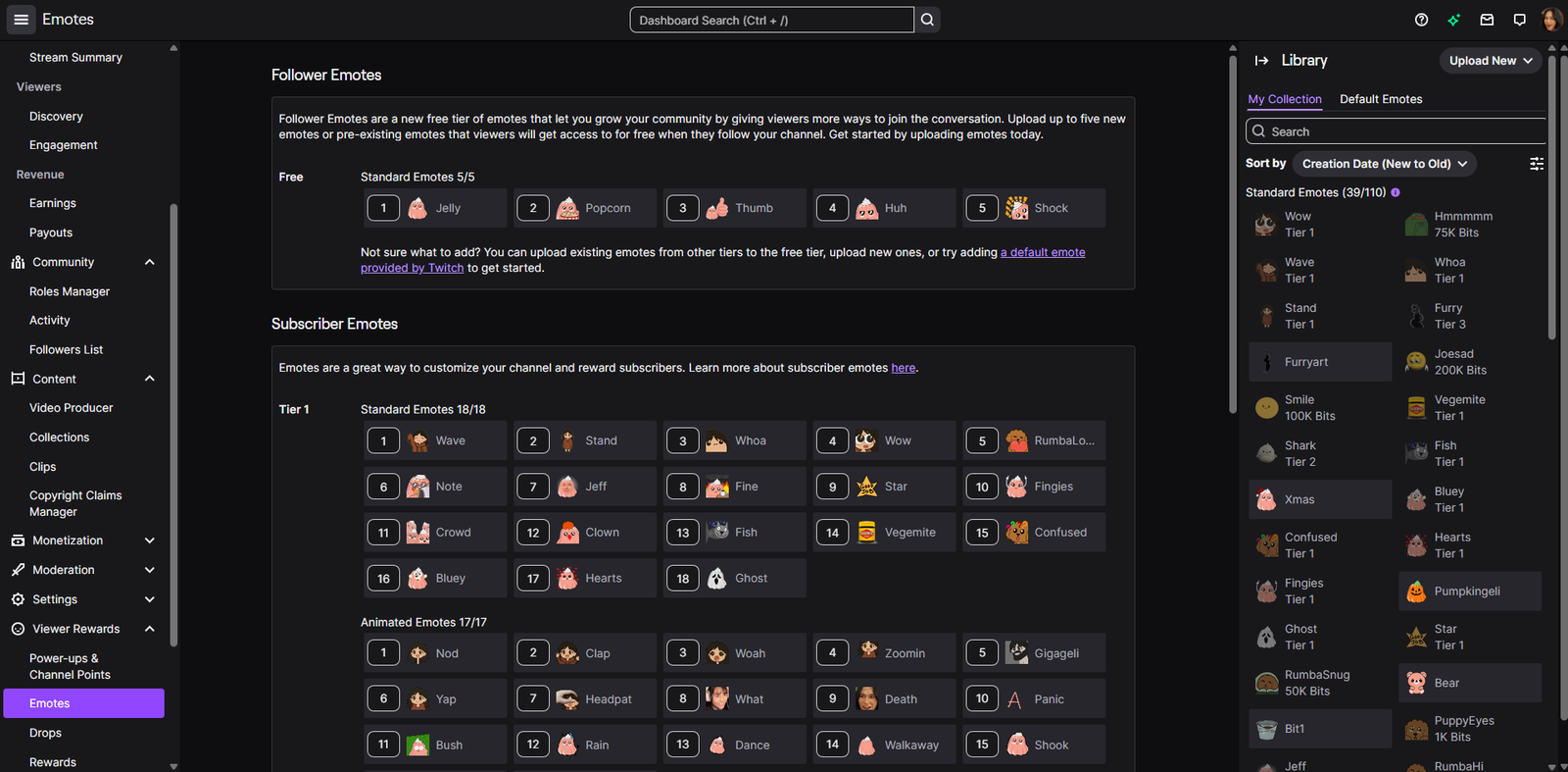 Screenshot of twitch emote settings